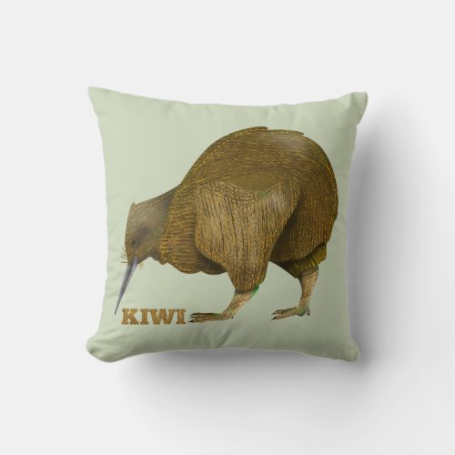Kiwi NZ Bird Throw Pillow
