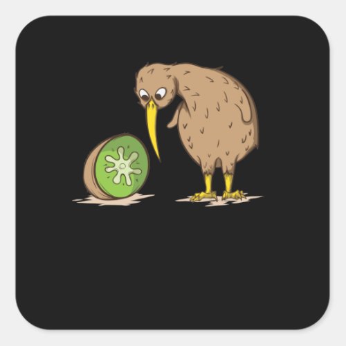 Kiwi Neuseeland flugunfhig Vogel Kiwifrucht Square Sticker