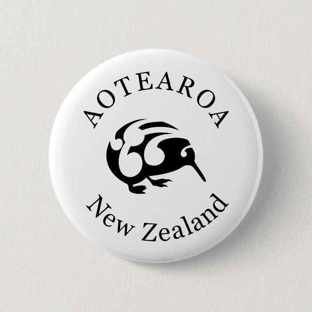 KIWI New Zealand /Aotearoa  national bird Pinback Button (Front)