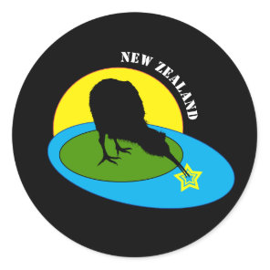 Kiwi - New Zealand Bird & Bro Fashion (travel) Classic Round Sticker