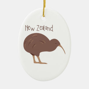 Kiwi New Zealand Bird Ceramic Ornament