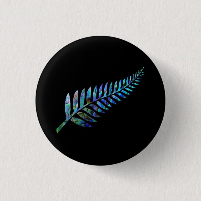 KIWI NEW ZEALAND FERN PAUA BUTTON (Front)