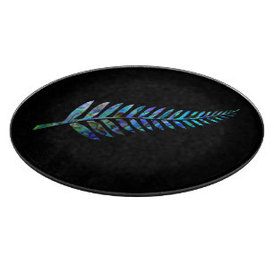KIWI NEW ZEALAND FERN PAUA CUTTING BOARD