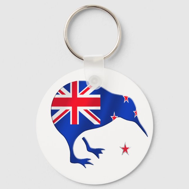 kiwi New Zealand flag soccer football gifts Keychain (Front)