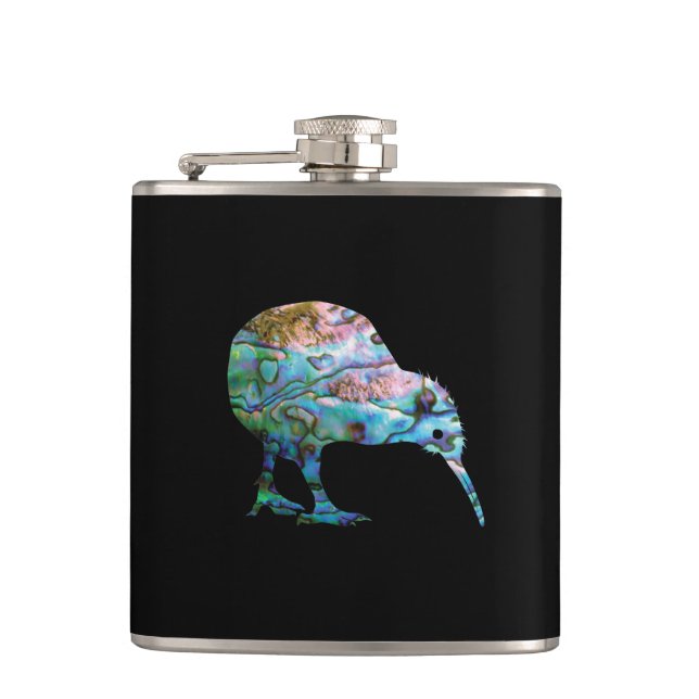 KIWI NEW ZEALAND KIWI BIRD PAUA FLASK (Front)
