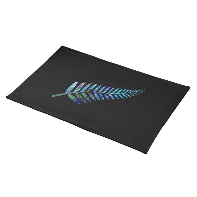 KIWI NEW ZEALAND PAUA FERN CLOTH PLACEMAT (On Table)