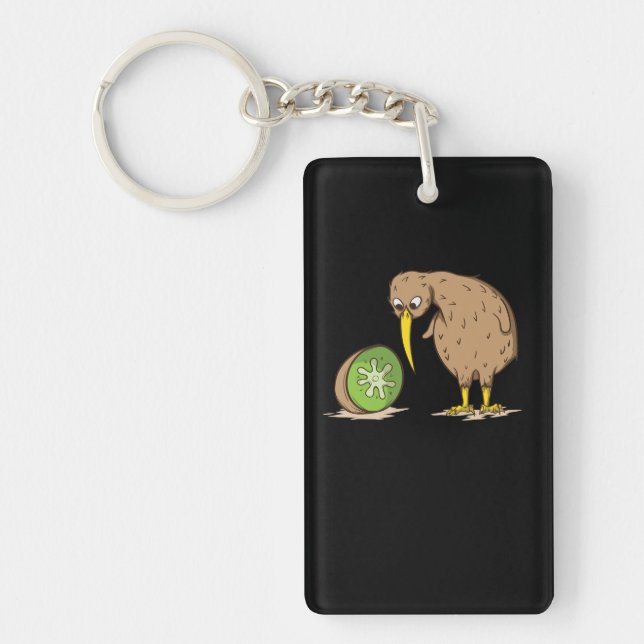 Kiwi New Zealand unable to fly Vogel Kiwifruit Keychain (Front)