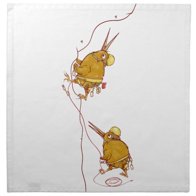 Kiwi NZ BIRDS ROCK CLIMBING Cloth Napkin (Front)