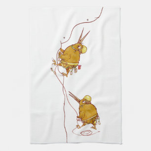 Kiwi NZ BIRDS ROCK CLIMBING Kitchen Towel