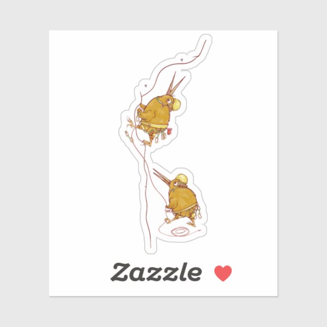 Kiwi NZ BIRDS ROCK CLIMBING Sticker (Sheet)