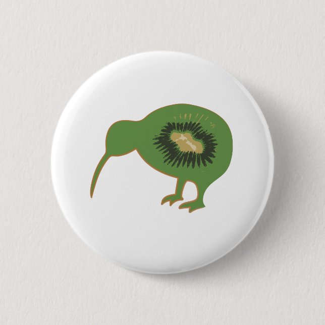 kiwi nz kiwifruit pinback button (Front)