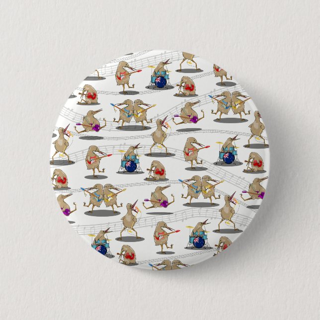 Kiwi NZ MUSIC PATTERN Button (Front)
