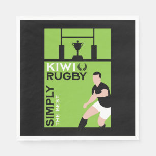 Kiwi NZ Rugby Players Art Napkins