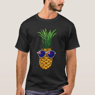 Kiwi Pineapple New Zealand Flag Sunglasses Summe T-Shirt