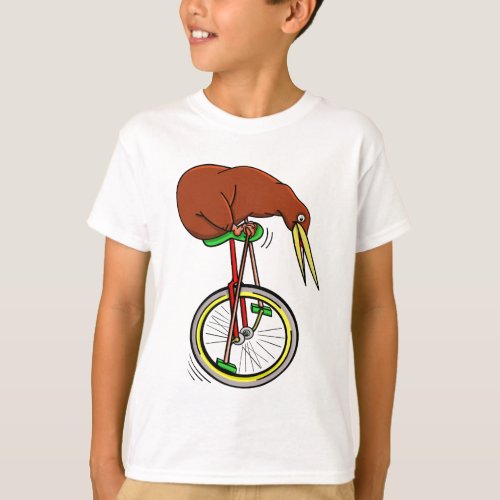 Kiwi Riding A Unicycle T_Shirt