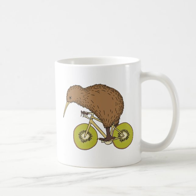 Kiwi Riding Bike With Kiwi Wheels Coffee Mug (Right)