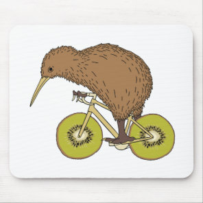 Kiwi Riding Bike With Kiwi Wheels Mouse Pad