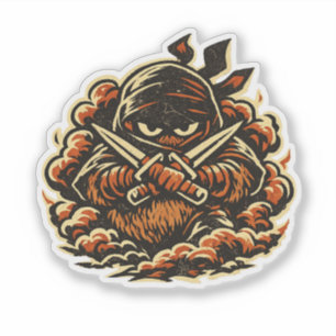 Kiwi Shadow Ninja — Funny Fruit Dark Ninja Vintage Sticker