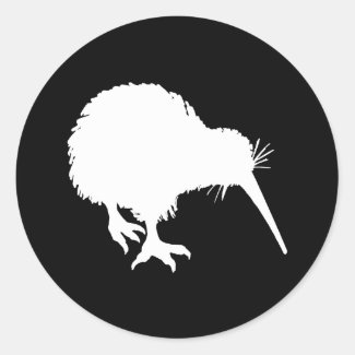 Kiwi Silhouette Classic Round Sticker