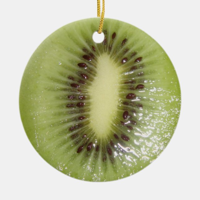 Kiwi Slice Ceramic Ornament (Front)