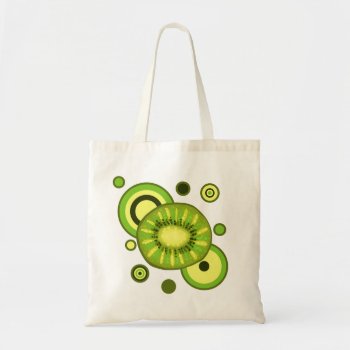 Kiwi Slice Circles Design Tote Bag by saradaboru at Zazzle