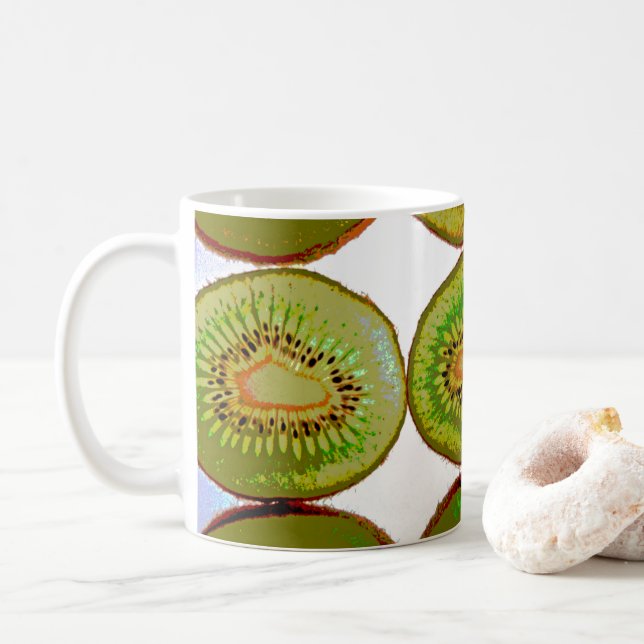 Kiwi slices coffee mug (With Donut)