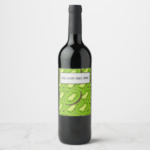 Kiwi Slices Fruit Lover Gifts Natural Green Color Wine Label