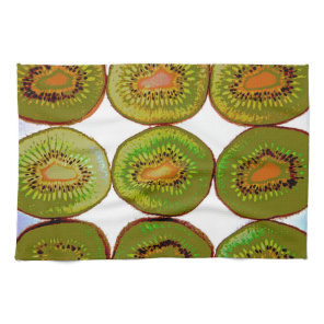 Kiwi slices kitchen towel