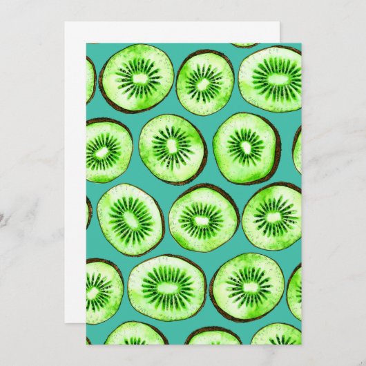 Kiwi slices on turquoise (Front/Back)