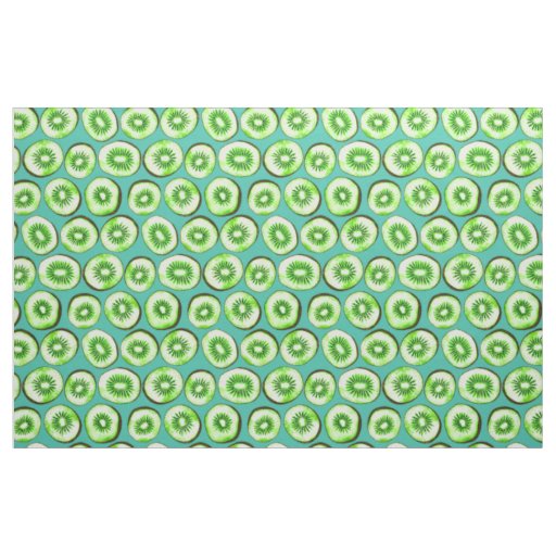 Kiwi slices on turquoise fabric