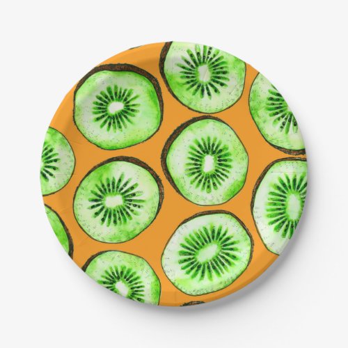 Kiwi slices paper plates