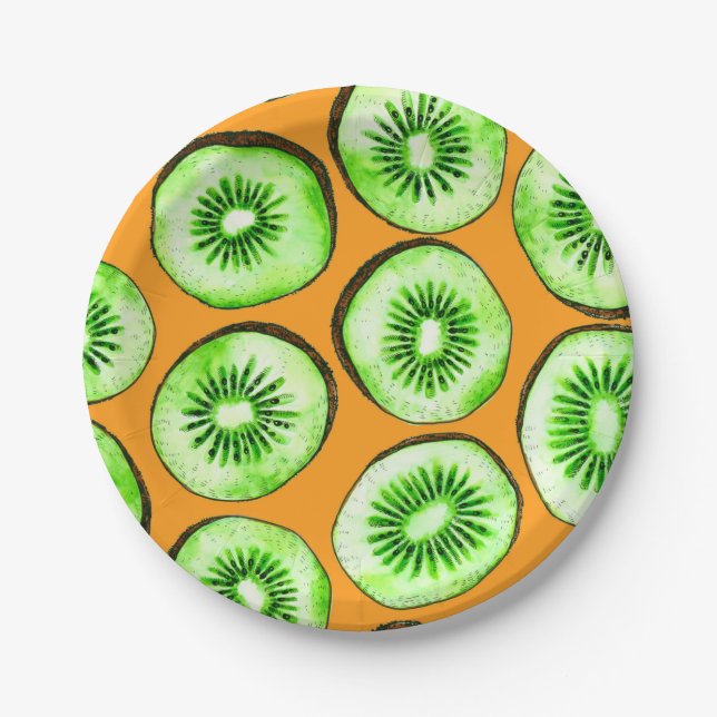 Kiwi slices paper plates (Front)