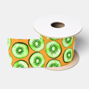 Kiwi slices satin ribbon