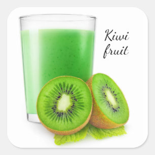 Kiwi smoothie square sticker