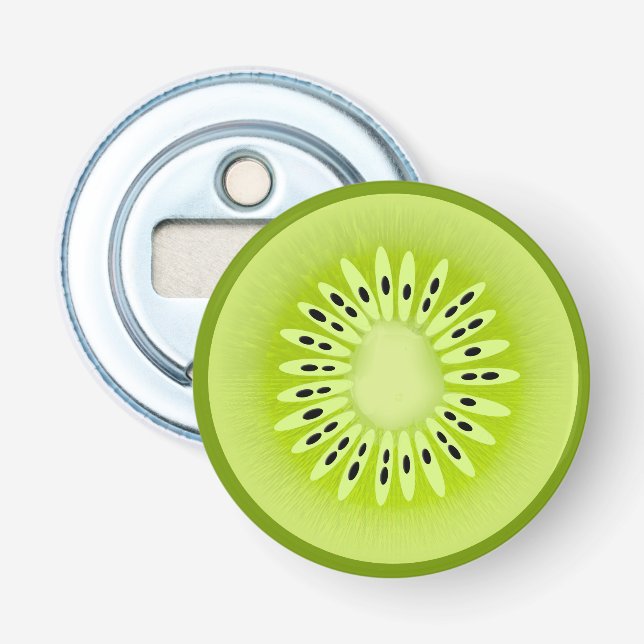 Kiwi Stylized Fruit Slice Bottle Opener (Front)