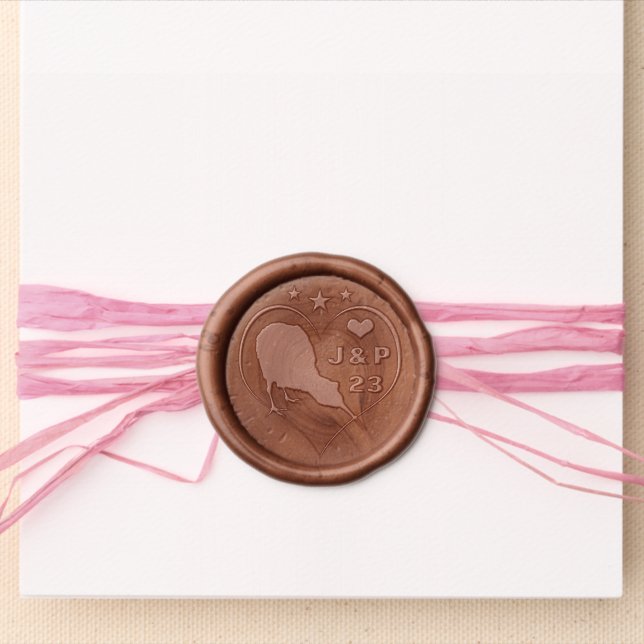 Kiwi Wedding Seals, New Zealand Engagement  Wax Seal Sticker (Front)