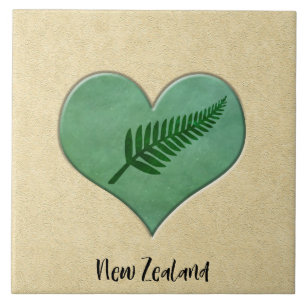 Kiwiana New Zealand Greenstone Design Decor Tile