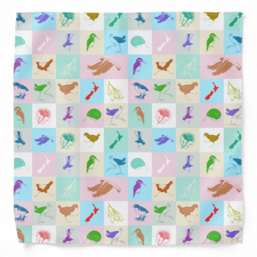 Kiwiana pop art bird pattern bandana
