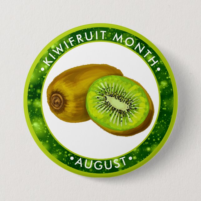 Kiwifruit Month, WATERCOLOR Button (Front)