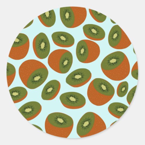 Kiwifruit Pattern Classic Round Sticker