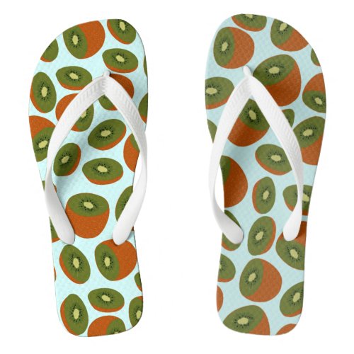 Kiwifruit Pattern Flip Flops