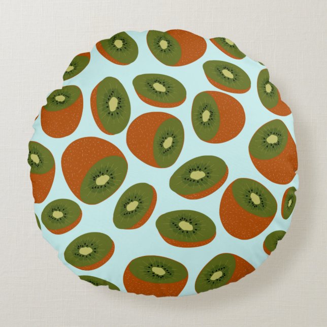 Kiwifruit Pattern Round Pillow (Front)