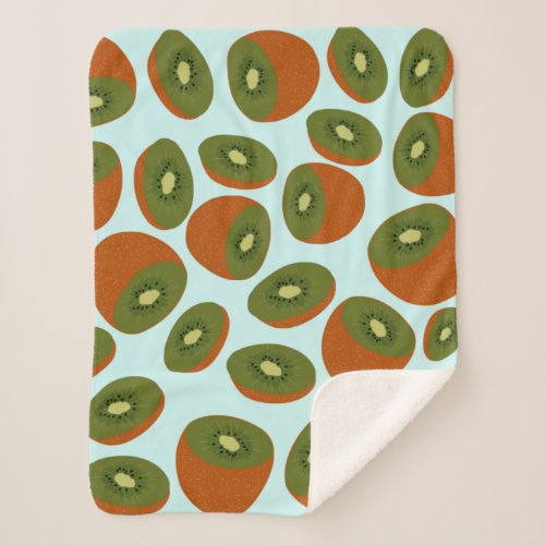 Kiwifruit Pattern Sherpa Blanket