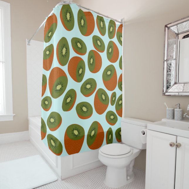 Kiwifruit Pattern Shower Curtain (In Situ)