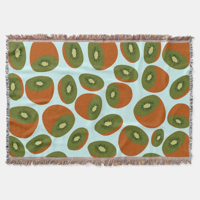 Kiwifruit Pattern Throw Blanket (Front)