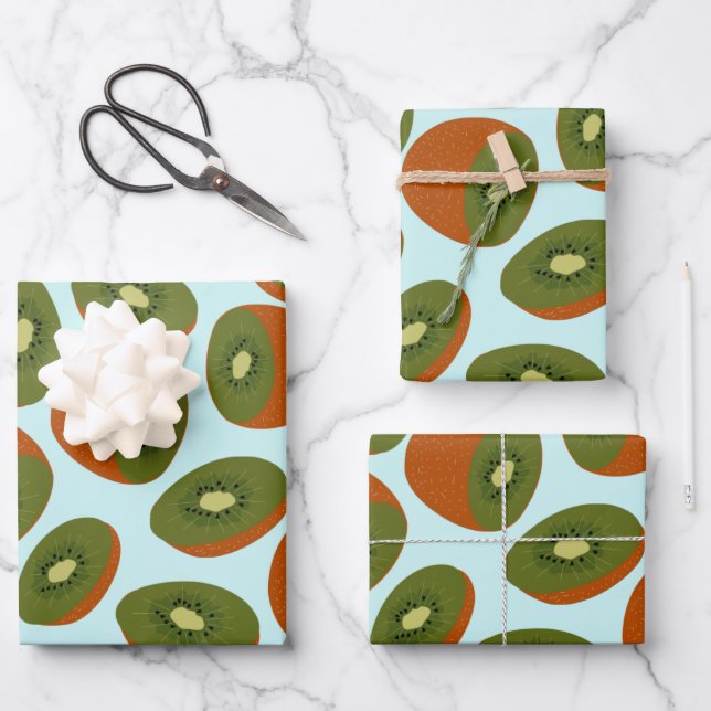 Kiwifruit Pattern Wrapping Paper Sheets (Front)