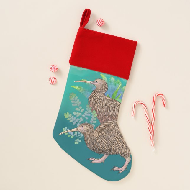 Kiwis and Ferns Christmas Stocking (Front)