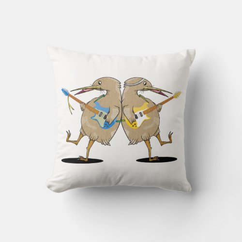 Kiwis Guitar Battle Throw Pillow