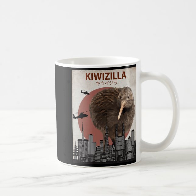Kiwizilla Funny Kiwi New Zealand Bird Lovers Gift  Coffee Mug (Right)