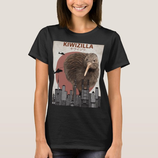 Kiwizilla Funny Kiwi New Zealand Bird Lovers Gift  T-Shirt (Front)
